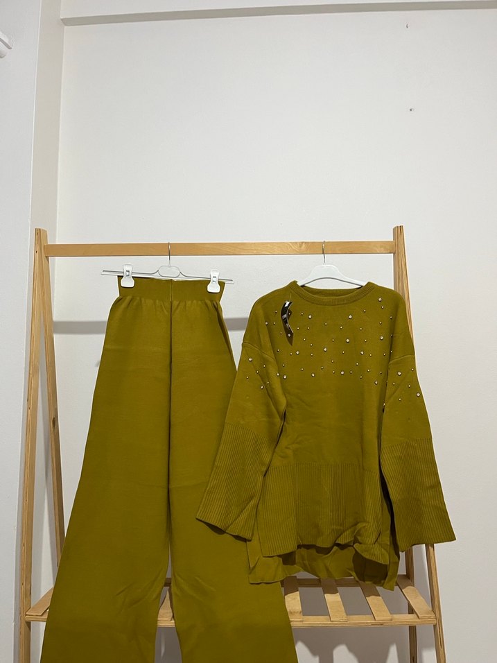 Kadın yağ ueşil Triko Uzun Kollu Takım - Görsel 2