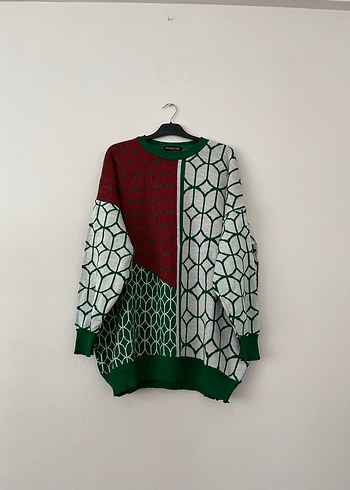 Renkli Örgü Kadın Kazak - Görsel 11