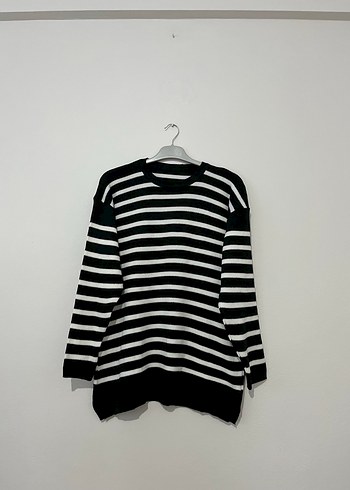 Kadın Kahverengi Çizgili Örgü Kazak - Görsel 7