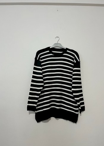 Kadın Kahverengi Çizgili Örgü Kazak - Görsel 8