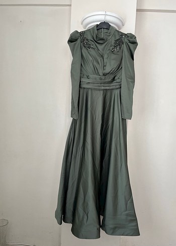 Çok Renkli Drapeli Uzun Kadın Abiye Elbise - Görsel 5