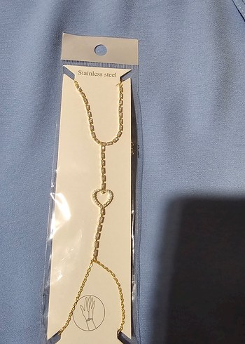 Zincir Detaylı Altın Renkli Kadın El Zinciri - Görsel 6