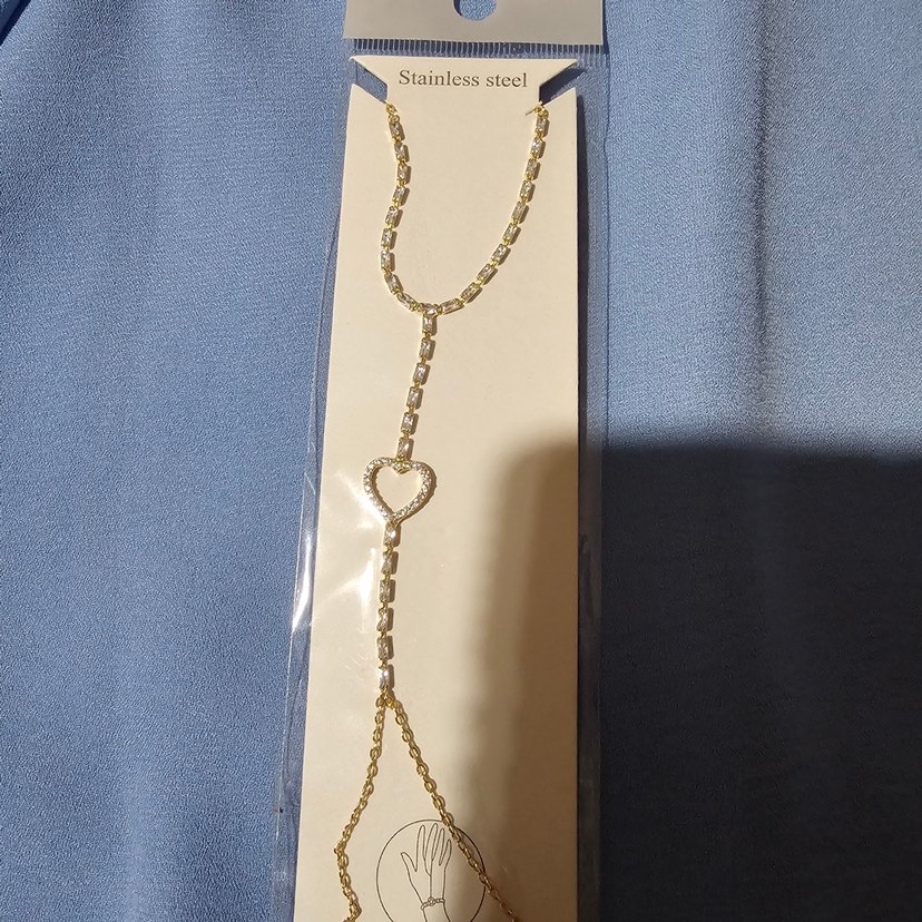 Zincir Detaylı Altın Renkli Kadın El Zinciri - Görsel 5