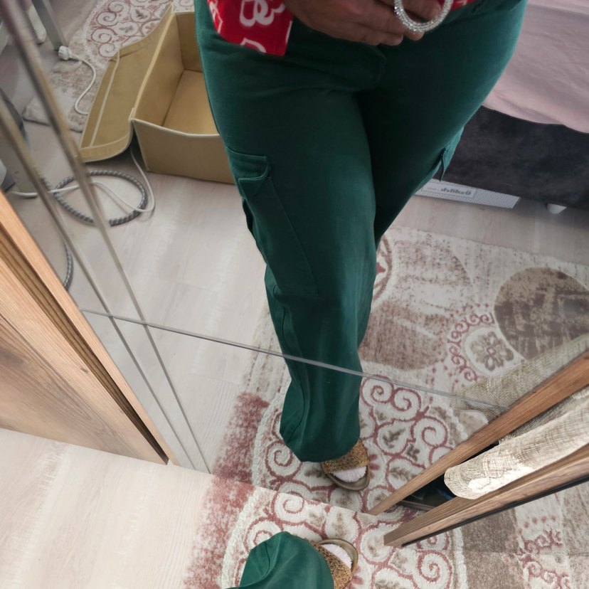 Kahverengi Kadın Süet Kemerli Bol Pantolon - Görsel 4