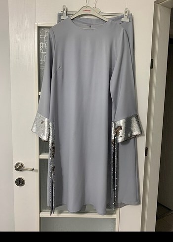 Gri Uzun Kollu Drapeli Kadın takım - Görsel 2