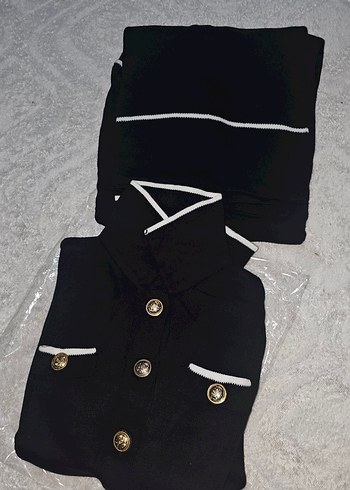 Düğmeli Beyaz Kadın Ofis Takımı - Görsel 3