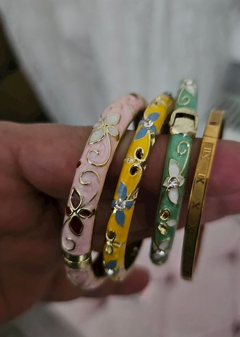 Renkli Çiçek Desenli Bohem Bileklik Seti - Görsel 2