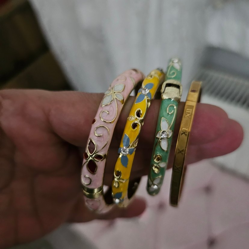 Renkli Çiçek Desenli Bohem Bileklik Seti - Görsel 2