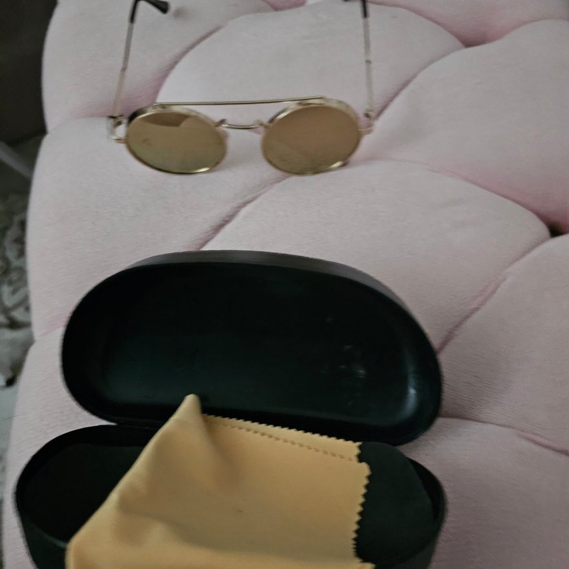 Bej Parlak Tokalı Vintage Kadın Gözlüğü - Görsel 2