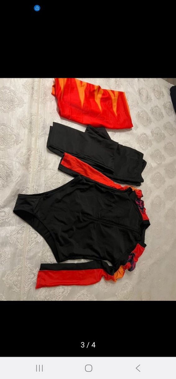 Uzun Kollu, Drapeli, Çok Renkli Plaj Elbisesi - Görsel 3