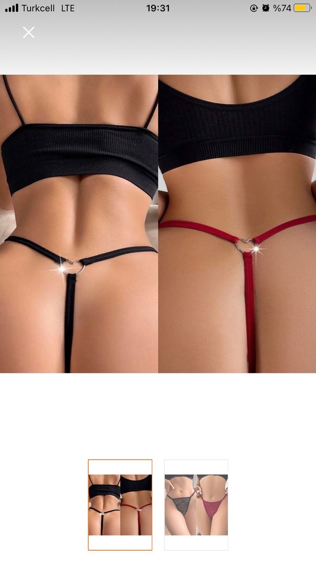 Bordo ve Siyah Dantel Minimalist Kadın Külot - Görsel 2