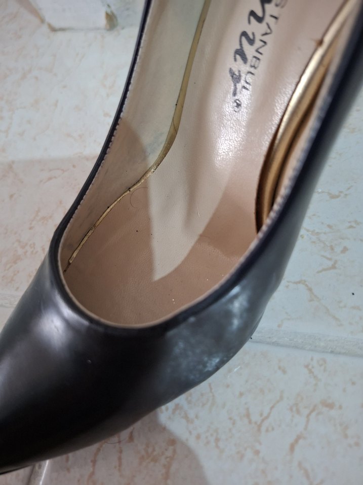 Siyah Bağcıklı Stiletto Topuklu Kadın Ayakkabı - Görsel 2