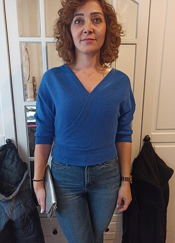 Trendyol & Milla Trendyol Alaçatı Style, Xs-S beden,mavi triko