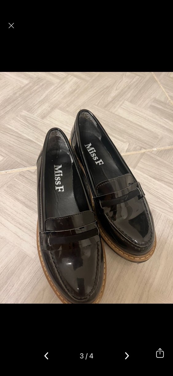 Parlak Siyah Kız Loafer Ayakkabı - Görsel 3