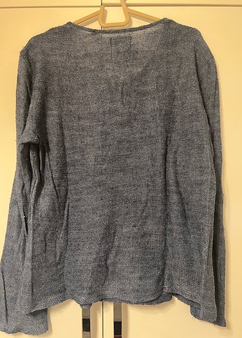 Gri-mavi Kadın Triko Kazak - Görsel 4