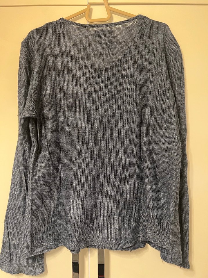 Gri-mavi Kadın Triko Kazak - Görsel 4