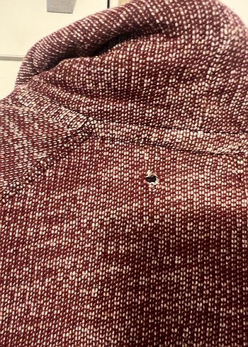 Bordo Yüksek Yakalı Örgü Kadın Kazak - Görsel 4