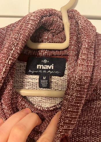 Bordo Yüksek Yakalı Örgü Kadın Kazak - Görsel 3