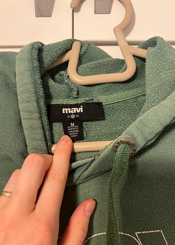 Kadın Yeşil Kapüşonlu Sweatshirt - Görsel 2