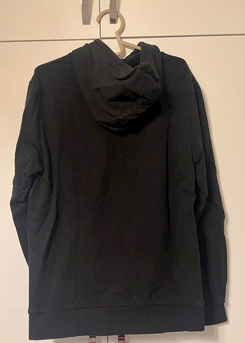 Kadın Siyah Kapüşonlu Sweatshirt Uzun Kollu - Görsel 4