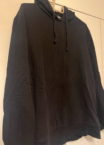 Kadın Siyah Kapüşonlu Sweatshirt Uzun Kollu - Görsel 3