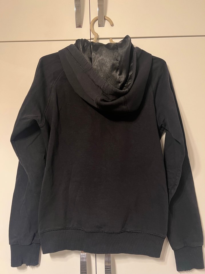 Siyah Fermuarlı Kapüşonlu Kadın hırka - Görsel 5