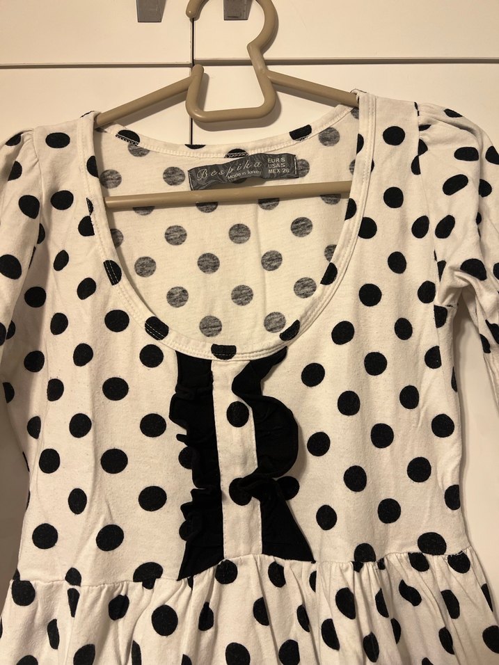 Puantiye Desenli kısa fakir Kollu gecelik - Görsel 3