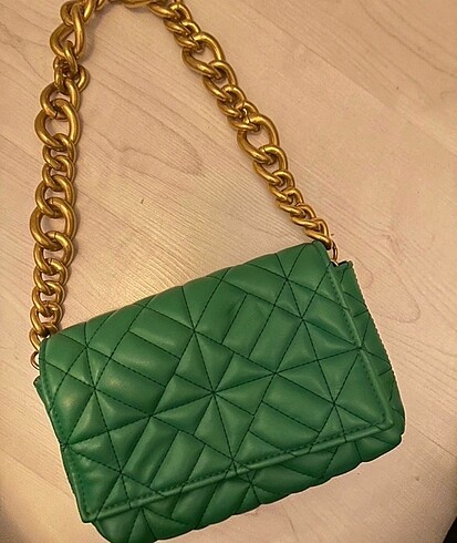 Zara yeşil çanta