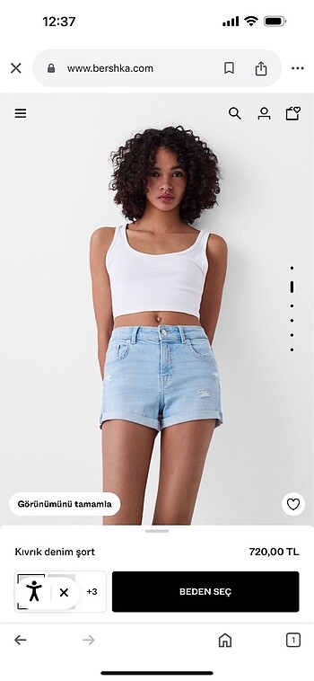 Bershka Kot Şort