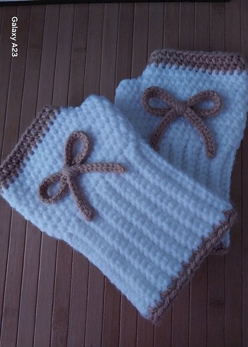 Bej Örgü Kadın Eldiveni - Görsel 2