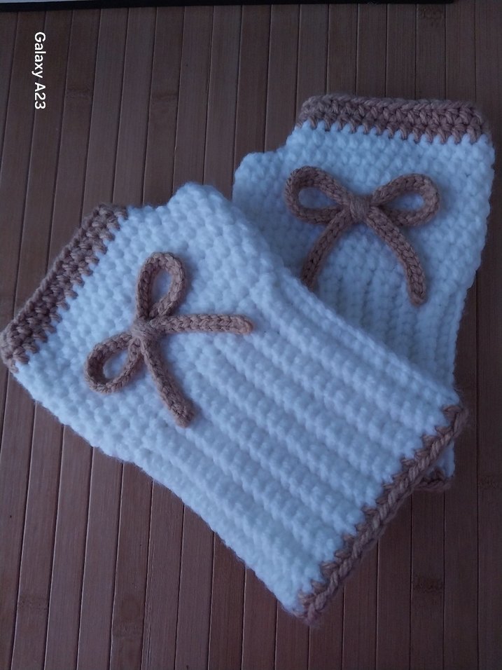 Bej Örgü Kadın Eldiveni - Görsel 2