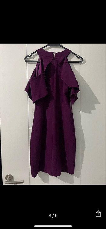 Mürdüm Kısa Elbise - Görsel 3