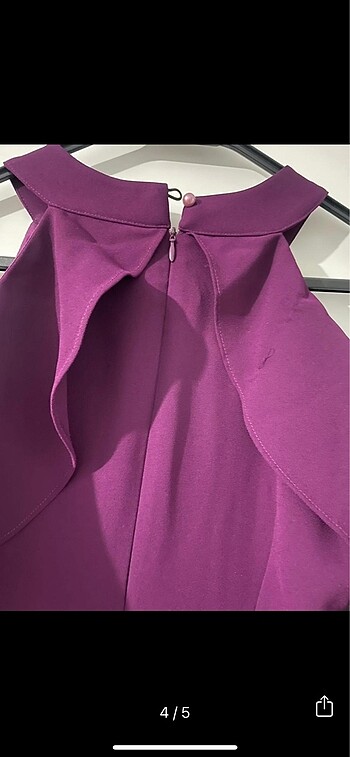 Mürdüm Kısa Elbise - Görsel 4