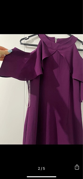 Mürdüm Kısa Elbise - Görsel 2