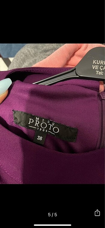 Mürdüm Kısa Elbise - Görsel 5