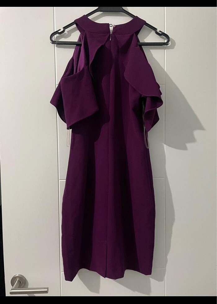 Mürdüm Kısa Elbise - Görsel 3