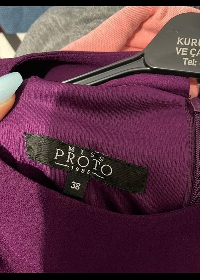 Mürdüm Kısa Elbise - Görsel 5