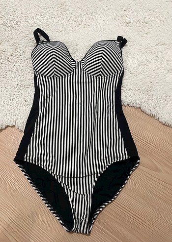 Penti çizgili Strappy Kadın Mayo
