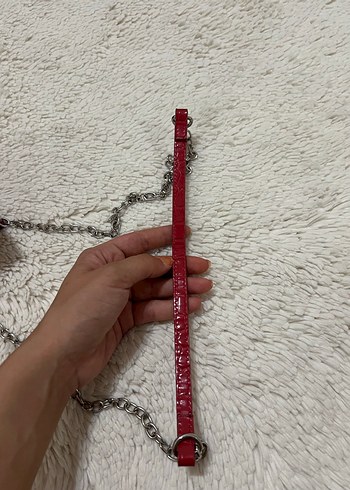 Beden Stradivarius Deri Zincir Detaylı Yılan Desenli Çanta