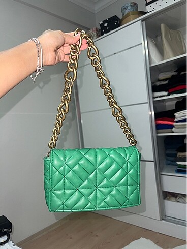 Zara yeşil çanta
