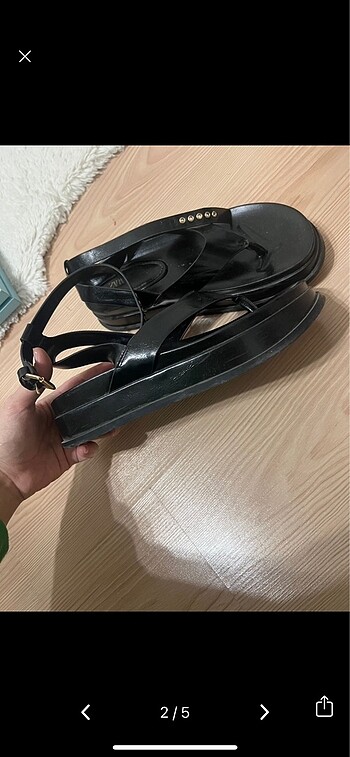 37 Beden siyah Renk Zara platform sandalet