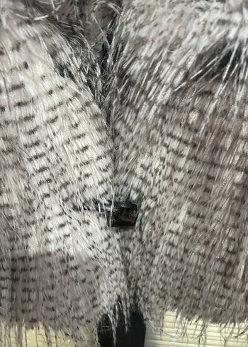 Gri Kadın Suni Kürk Midi Ceket - Görsel 5