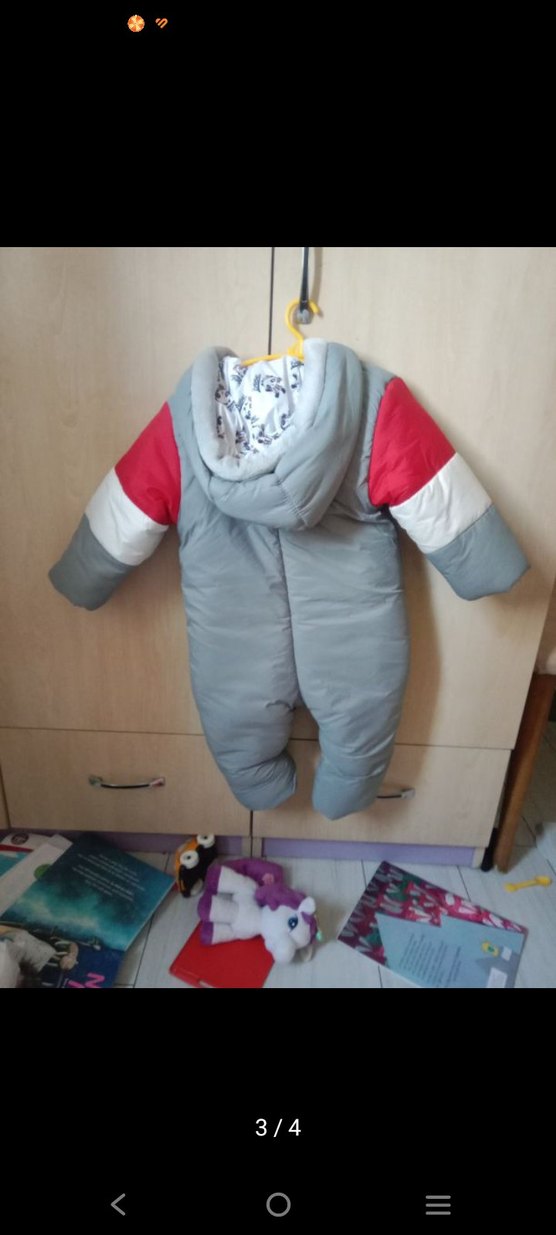 BOMBI Fermuarlı Gri Erkek Bebek astronot Tulum - Görsel 3