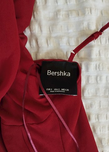 Bershka Bordo Drapeli Uzun Abiye Elbise