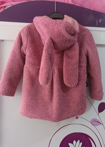 6 Yaş Beden Pembe Peluş Kürklü Kız Çocuk Kaban