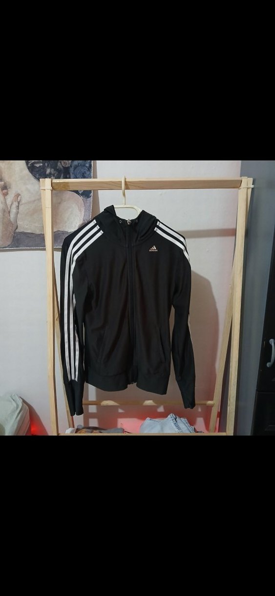 Adidas Siyah Kapüşonlu hırka - Görsel 2