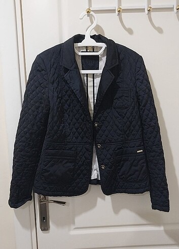 Massimo Dutti Lacivert Kadın Mont