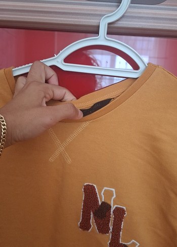 s Beden Bej erkekSüet Sweatshirt Uzun Kollu
