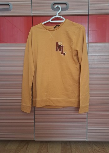 Bej erkekSüet Sweatshirt Uzun Kollu