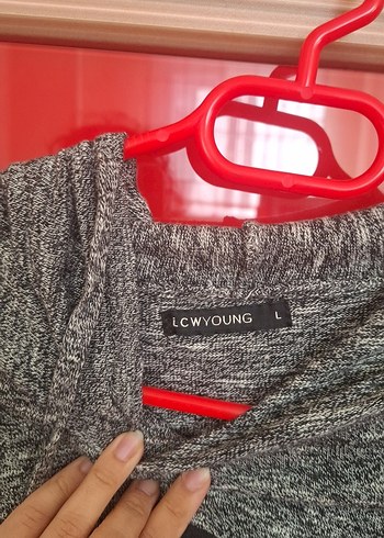 l Beden gri Renk Gri erkekKapüşonlu Uzun Kollu Sweatshirt